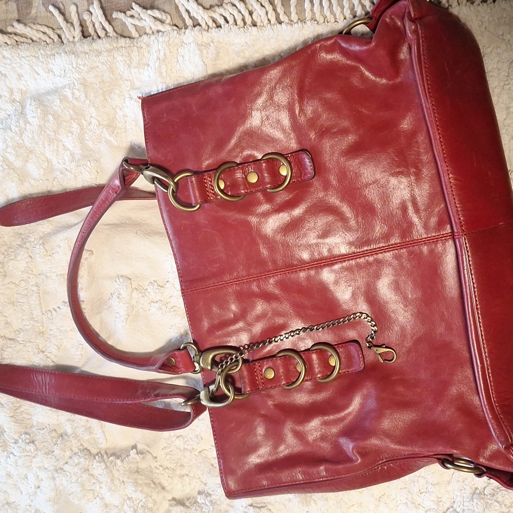 Red leather Perlina bag